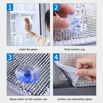 50x50cm Aluminum Foil Self-Adhesive Sun Protection Film for Balcony Windows and Conservatories, Thermal Insulation UV Privacy Protection, Black.