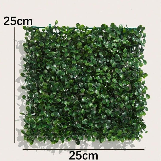 10-Pack Artificial Grass Panels 25x25 cm for Garden Party Wall Decor, Compatible with Outdoor.