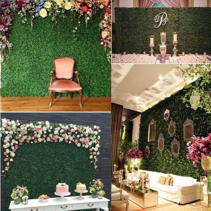 10-Pack Artificial Grass Panels 25x25 cm for Garden Party Wall Decor, Compatible with Outdoor.