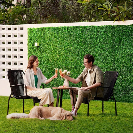 10-Pack Artificial Grass Panels 25x25 cm for Garden Party Wall Decor, Compatible with Outdoor.