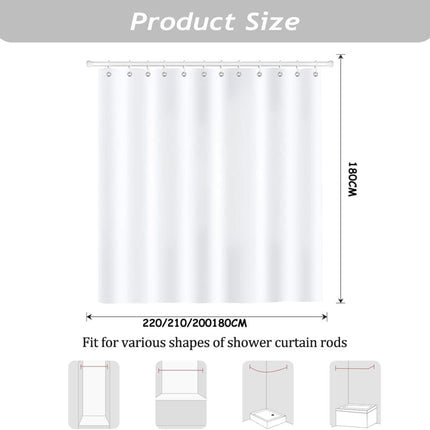 70x72 inches Shower Curtain 3D Fruit Motif Waterproof Mold Resistant with 12 Hooks, Pink.