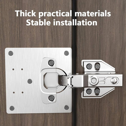 12 pcs Stainless Steel Hinge Repair Plate for Furniture Cabinet Hinges, 9x9 cm, Silver.