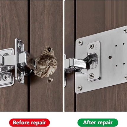 12 pcs Stainless Steel Hinge Repair Plate for Furniture Cabinet Hinges, 9x9 cm, Silver.