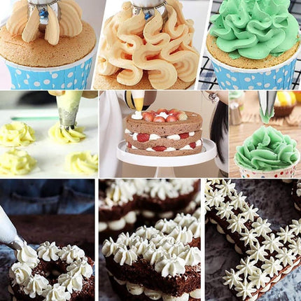 120-Piece Cake Decorating Piping Bag and Nozzle Set with Tulle, 12-Inch.
