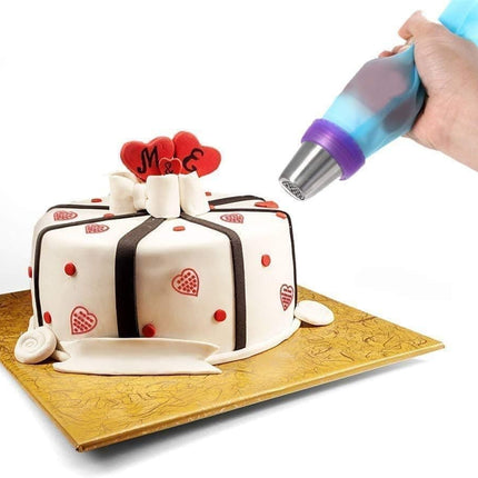 120-Piece Cake Decorating Piping Bag and Nozzle Set with Tulle, 12-Inch.