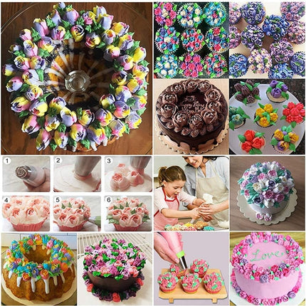 120-Piece Cake Decorating Piping Bag and Nozzle Set with Tulle, 12-Inch.