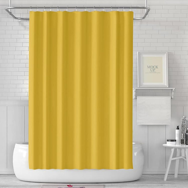 Waterproof Shower Curtain 180x180cm, quick-drying mold resistant for outdoor shower and bathroom, Yellow.
