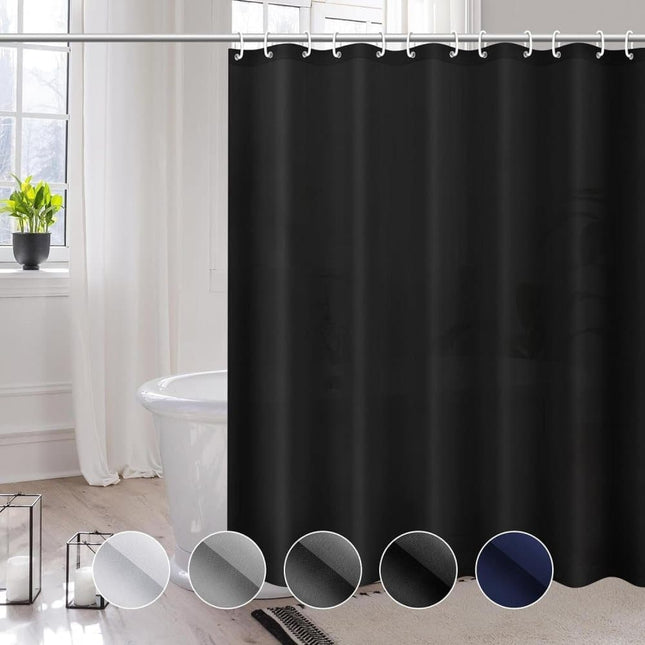 Waterproof Shower Curtain 180x180cm, quick-drying mold resistant, compatible with outdoor shower and bathroom, Black.