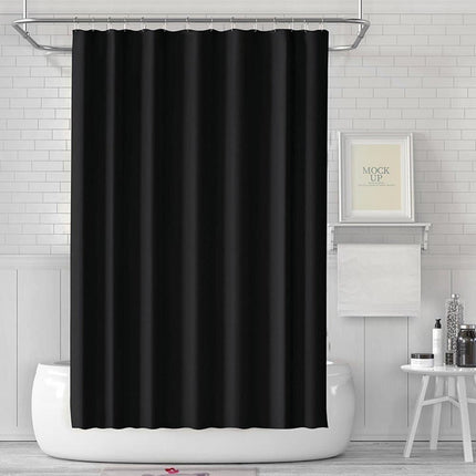 Waterproof Shower Curtain 180x180cm, quick-drying mold resistant, compatible with outdoor shower and bathroom, Black.