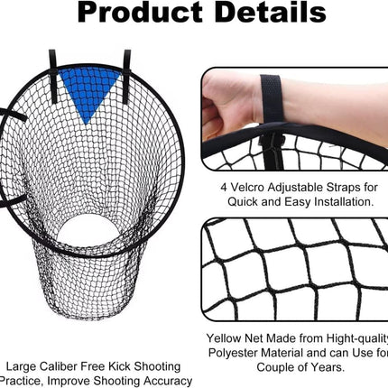 2-Pack Black Soccer Goal Net for Shooting Training, Portable Foldable, for Backyard and Park, 6x4ft.
