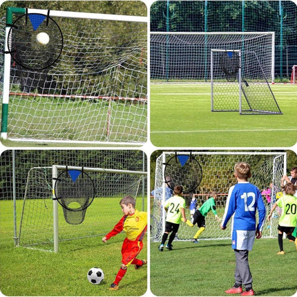 2-Pack Black Soccer Goal Net for Shooting Training, Portable Foldable, for Backyard and Park, 6x4ft.