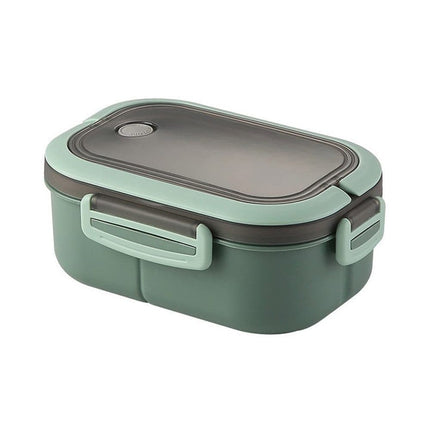 Children and Adults Lunch Box with Compartments, 14.5x21x8 cm, Green, Practical and Reusable.