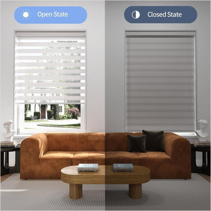 1 PC Zebra Blackout Roller Blind Sun Protection No Drill, 50×150CM, White.