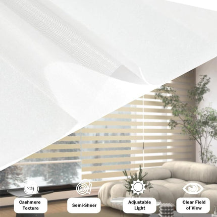 1 PC Zebra Blackout Roller Blind Sun Protection No Drill, 50×150CM, White.