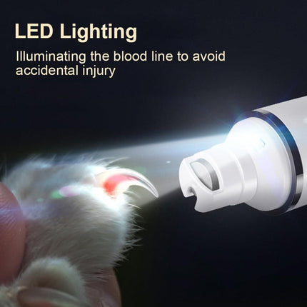 Electric Nail Clippers for Dogs and Cats with LED Light, Low Noise Pet Nail Trimmer, Compatible with All Breeds, SZ1.