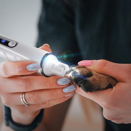 Electric Nail Clippers for Dogs and Cats with LED Light, Low Noise Pet Nail Trimmer, Compatible with All Breeds, SZ1.