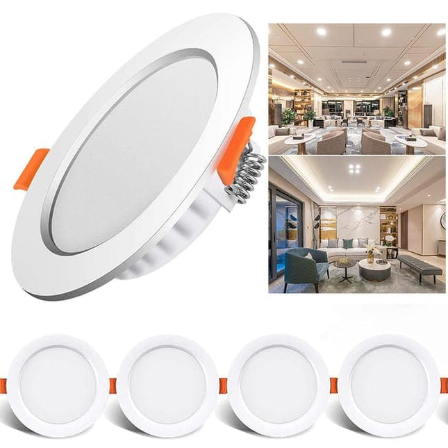 4 pcs LED Spotlight Waterproof IP44 Neutral White Light 4000K, Ultra Thin Design for Bathrooms and Living Rooms.