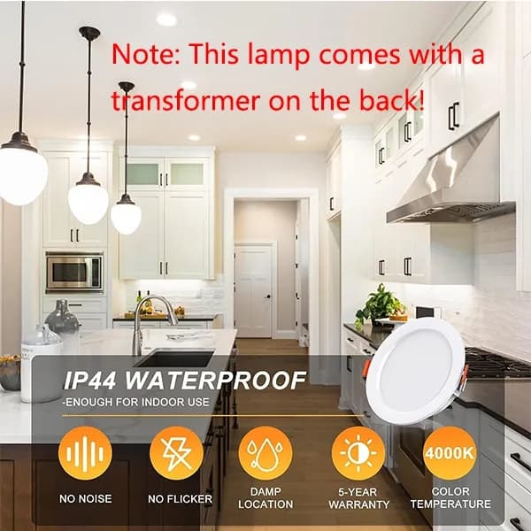 4 pcs LED Spotlight Waterproof IP44 Neutral White Light 4000K, Ultra Thin Design for Bathrooms and Living Rooms.