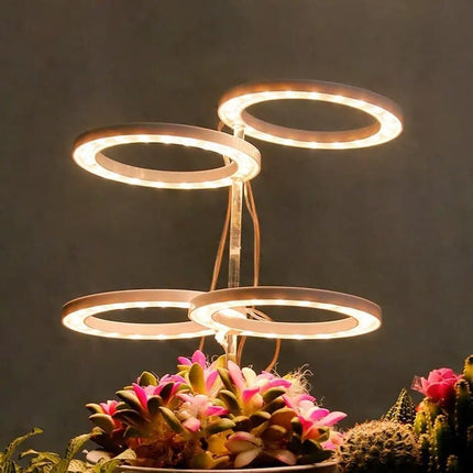 2 pcs LED Grow Light 4000K Full Spectrum with Timer, Adjustable USB Plant Lighting for Small Plants, Beige.