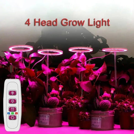 2 pcs USB LED Grow Light 4000K Full Spectrum Plant Lighting with Timer Adjustable, Pink.