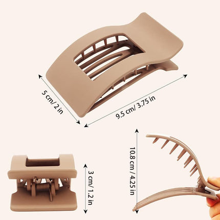 4-Pack Multicolored Hair Clips, Ergonomic Curved Flat Clips for Thin and Thick Hair with Strong Grip, Oval/Square.