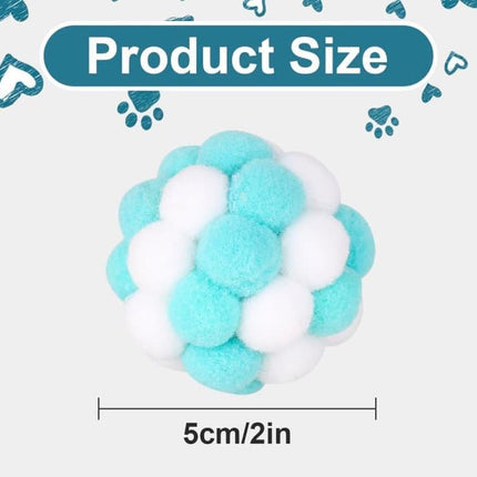 Colorful Cat Toy 7-pack with Bell for Stress Relief and Interactive Play, 7 pieces.