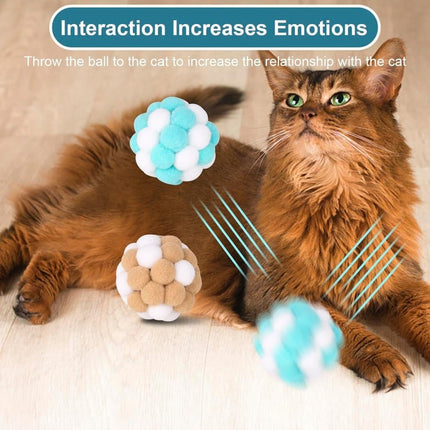 Colorful Cat Toy 7-pack with Bell for Stress Relief and Interactive Play, 7 pieces.
