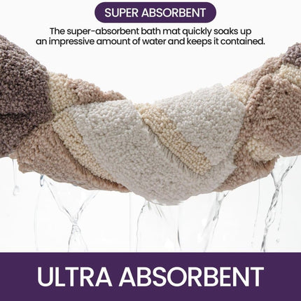 Non-slip bath mat extra soft water-absorbent machine washable, 40x60 cm, beige.
