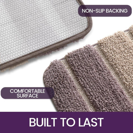 Non-slip bath mat extra soft water-absorbent machine washable, 40x60 cm, beige.