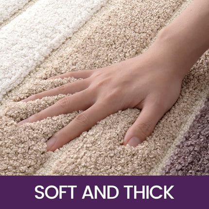 Non-slip bath mat extra soft water-absorbent machine washable, 40x60 cm, beige.