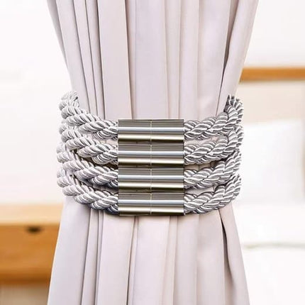 4-Pack Magnetic Curtain Tiebacks with Buckle No-Drill, Gold.