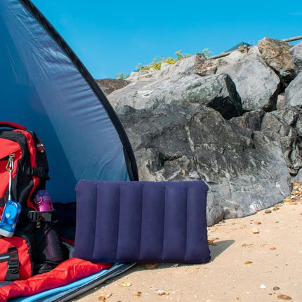 Inflatable Pillow, Lightweight Compact Camping Pillow for Outdoor Travel Activities, Dark Blue, 47x30cm.