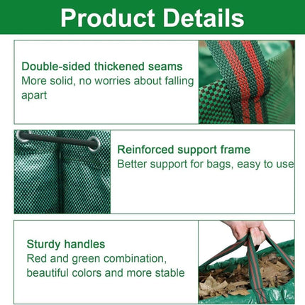 120L Large Capacity Garden Bags with Handles, Self-Standing and Robust for Leaves Lawn Hedges and Garden Waste, 45 x 76cm.