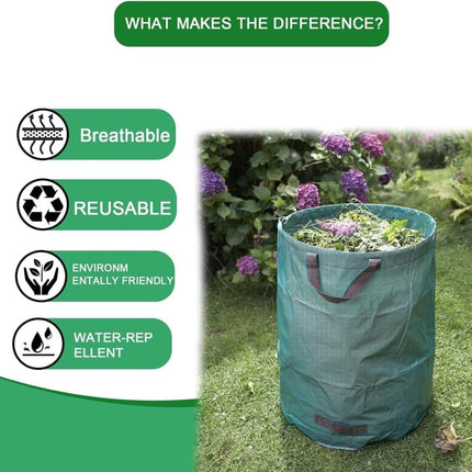 120L Large Capacity Garden Bags with Handles, Self-Standing and Robust for Leaves Lawn Hedges and Garden Waste, 45 x 76cm.