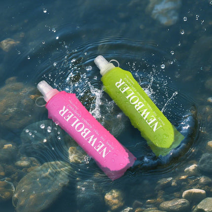 500ML Foldable Water Bottle BPA-Free Soft Bottle for Marathons Camping Hiking, 500ml, Orange.