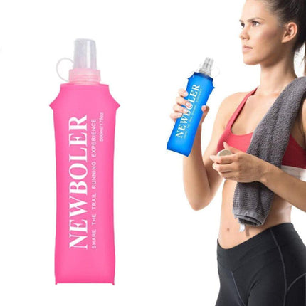 500ML Foldable Water Bottle BPA-Free Soft Bottle for Marathons Camping Hiking, 500ml, Orange.