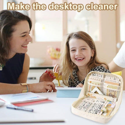 1 Pack White Stylish Pencil Case with Zipper, Large Capacity Multifunctional Travel Pencil Box for School and Office.