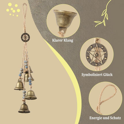 Outdoor Metal Wind Chime with Pleasant Sound, Easy Hanging Decorative Home Pendant.