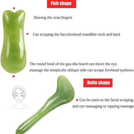 7-piece Gua Sha Set, Resin Facial and Body Massage Tool for Face Legs Back, Green.
