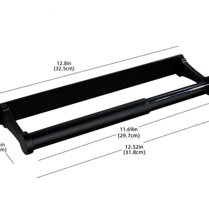 Aluminum Self-Adhesive Paper Towel Holder, No Drilling Required, Black, 32.5x9.8cm.