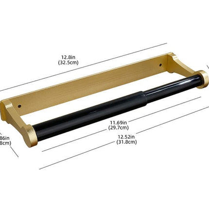 Self-Adhesive Paper Towel Holder for Kitchen & Bathroom, 32.5x9.8cm, No Drilling Required, Gold.