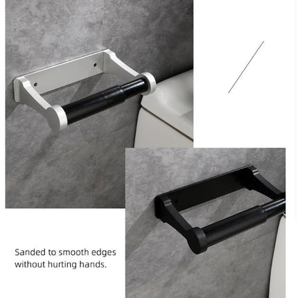 Self-Adhesive Paper Towel Holder for Kitchen and Bathroom, 16x9.8cm, Black.