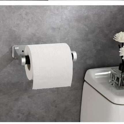 Self-Adhesive Paper Towel Holder, No Drilling Required, Aluminum, Silver, 16x9.8cm, for Kitchen and Bathroom.