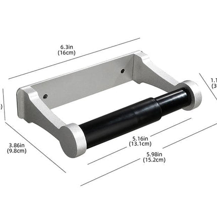 Self-Adhesive Paper Towel Holder, No Drilling Required, Aluminum, Silver, 16x9.8cm, for Kitchen and Bathroom.