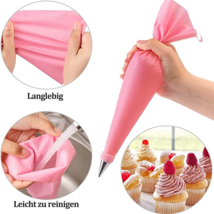 40 Pieces Cake Decorating Piping Set with Icing Nozzles, Compatible with Decorating Bag.