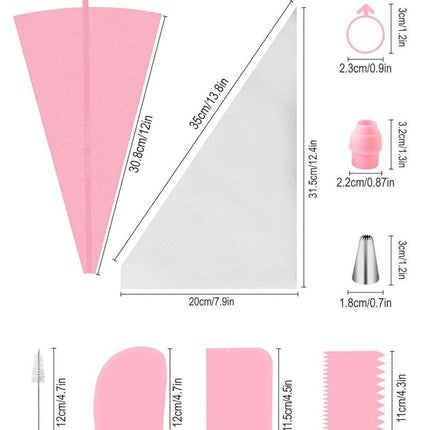 40 Pieces Cake Decorating Piping Set with Icing Nozzles, Compatible with Decorating Bag.