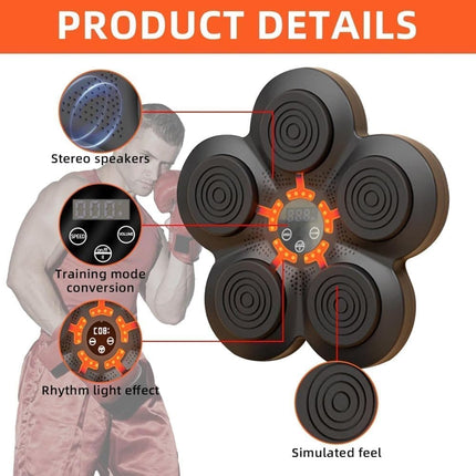 Smart Electric Boxing Trainer with Speaker, Black, Compatible with Smart Music Boxing Machine（Adults）.