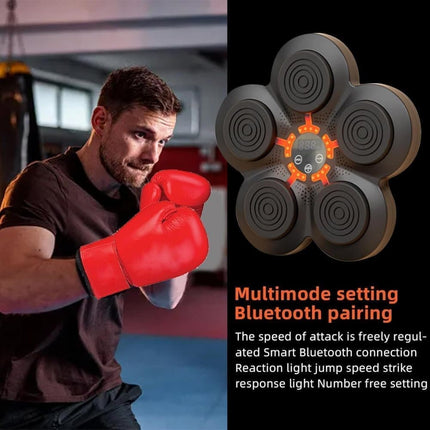 Smart Electric Boxing Trainer with Speaker, Black, Compatible with Smart Music Boxing Machine（Adults）.