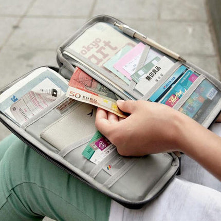 Document Travel Organizer - Travel Bag - Travel Wallet - Dark Blue.