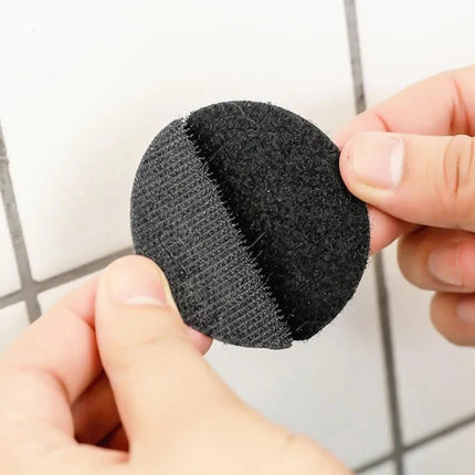10 Pairs Self-Adhesive Double-Sided Hook and Loop Tape with Anti-Slip | Velcro | Self-Adhesive Pads | 6 CM Diameter | Carpet Tape | Furniture Tape | Black.